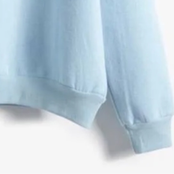 BTS BANGTAN KOYA K-POP Light Blue BTS Logo Sweatshirt Sweater size L - Picture 4 of 7